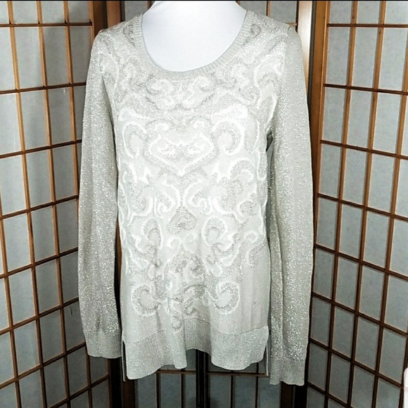White House Black Market Sweaters - White House Black Market gold and cream sweater